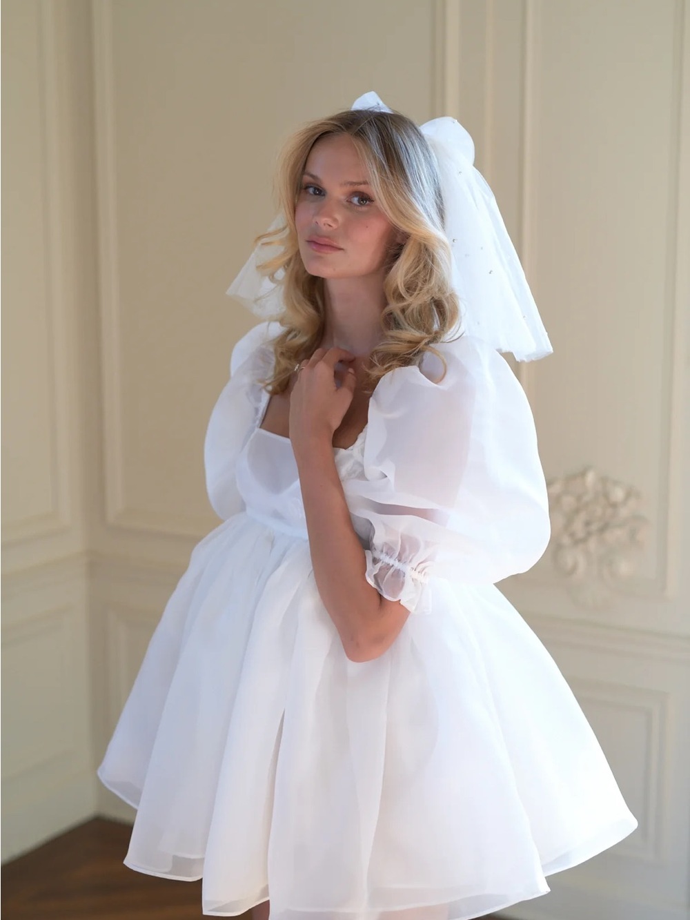 Selkie The Ivory Puff Dress - Picture 3 of 3